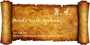 Mohácsik Andrea névjegykártya