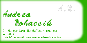 andrea mohacsik business card